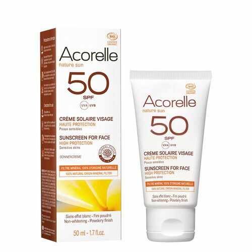 Crema bio protecție solară față SPF 50, 50ml | Acorelle