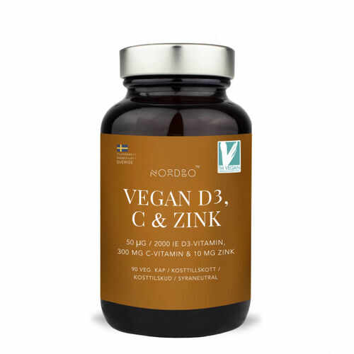 Vitamina D3, C & Zinc - vegan - 90 capsule | Nordbo
