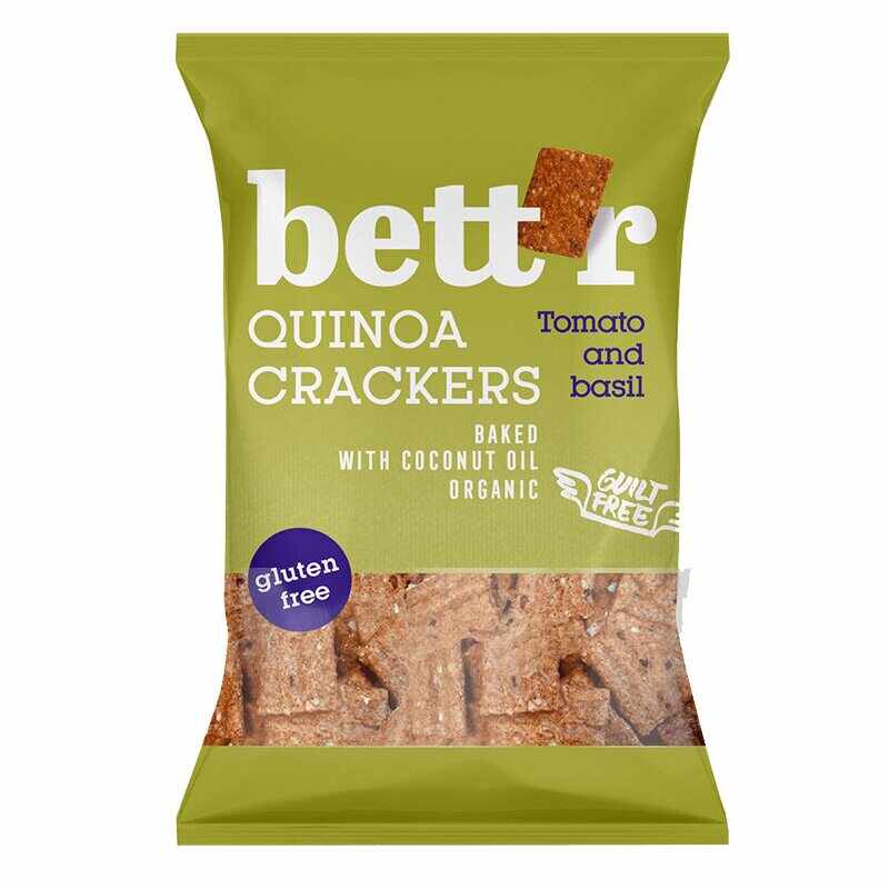 Crackers cu quinoa, rosii si busuioc fara gluten eco 100g Bettr