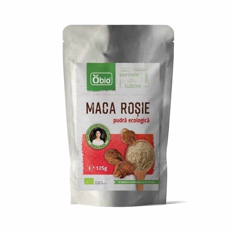 Maca rosie pudra raw bio, 125g - Obio