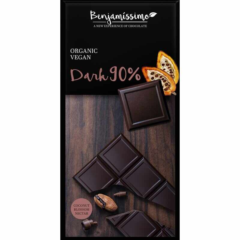 Ciocolata neagra 90% bio, 70g, Benjamissimo