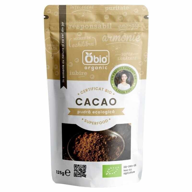 Cacao pudra raw bio, 125g - Obio