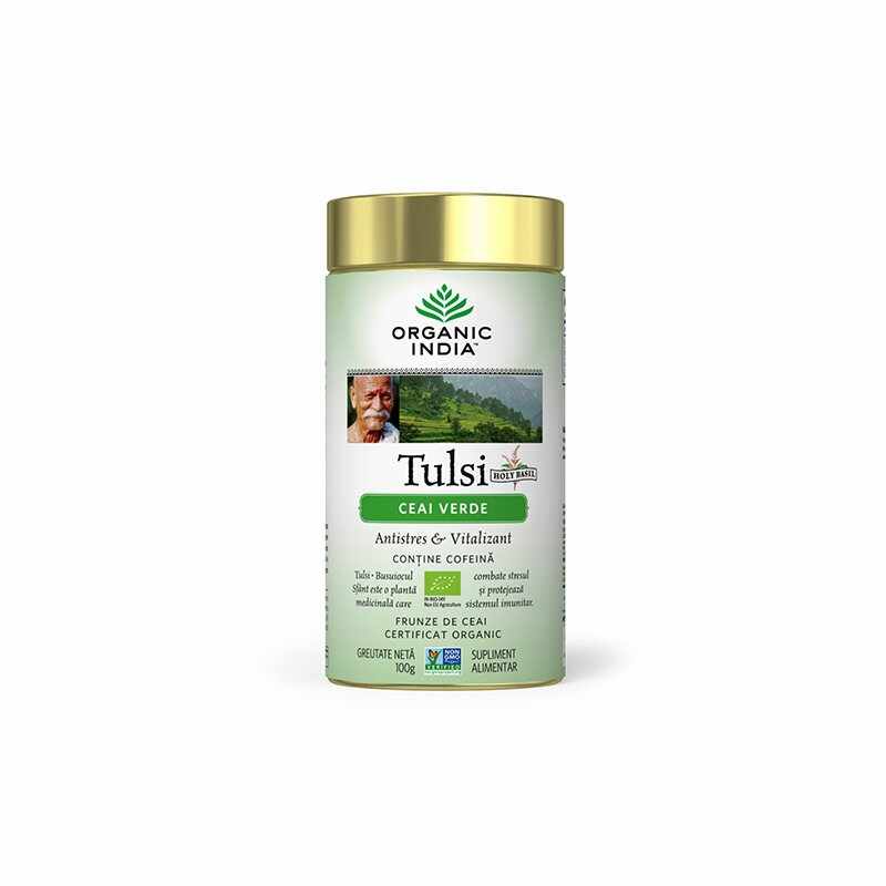 Tulsi (Busuioc Sfant) Ceai Verde - Antistres Natural & Vitalizant, 100gr
