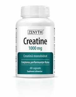 Creatine monohidrat - performanta fizica, 1000 mg, 60 capsule, Zenyth