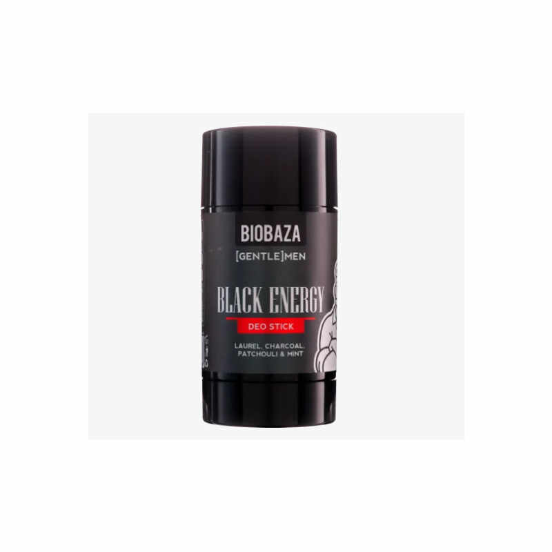 Deodorant stick natural fara aluminiu pentru barbati, cu carbune activ si menta, BLACK ENERGY, 50 ml, Biobaza