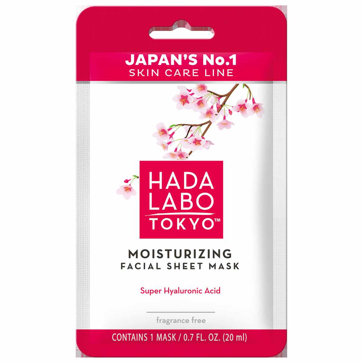 Moisturizing Sheet Mask - Masca faciala hidratanta cu Acid Super Hyaluronic, fara parfum, 20 ml, Hada Labo Tokyo