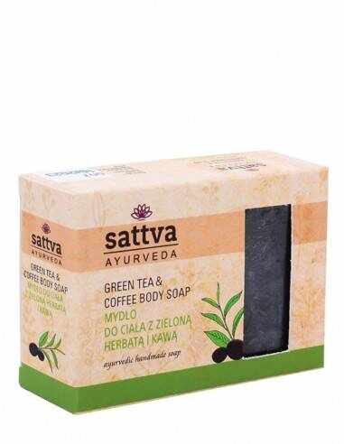 Sapun cu glicerina, cafea si ceai verde, 125gr – Sattva Ayurveda