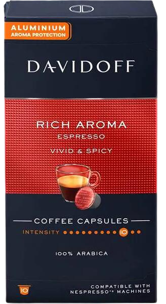 Davidoff Rich Aroma 10 capsule aluminiu compatibile Nespresso