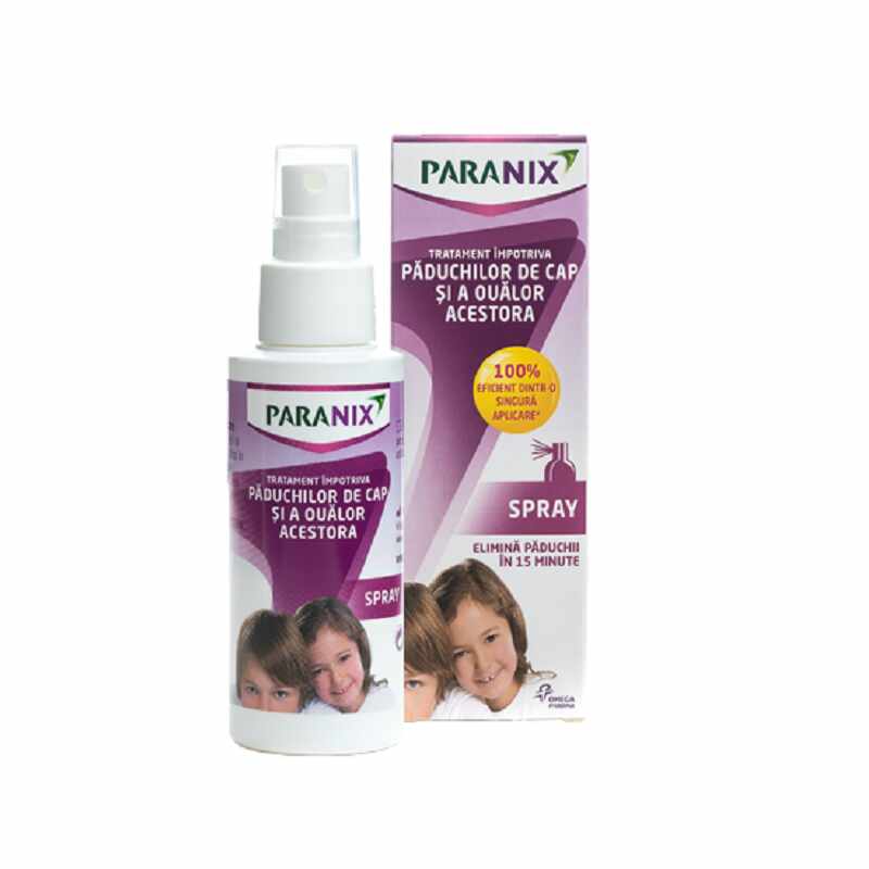 Spray tratament impotriva paduchilor de cap, 100 ml, Paranix - HIPOCRATE