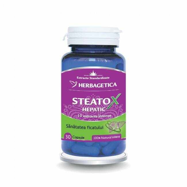 Steatox Hepatic 30 cps, 60 cps si 120 cps, Herbagetica 30 capsule