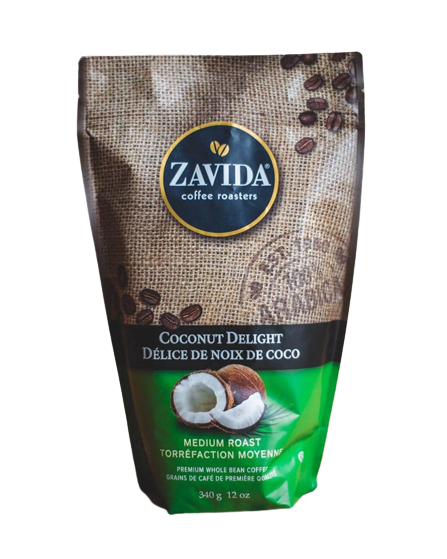 Zavida Coconut Delight cafea boabe cu aroma de cocos 340gr