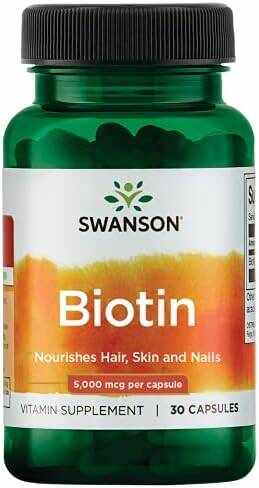 Biotin, 5000 mcg, Vitamina B7, 5 mg, 30 capsule, Swanson
