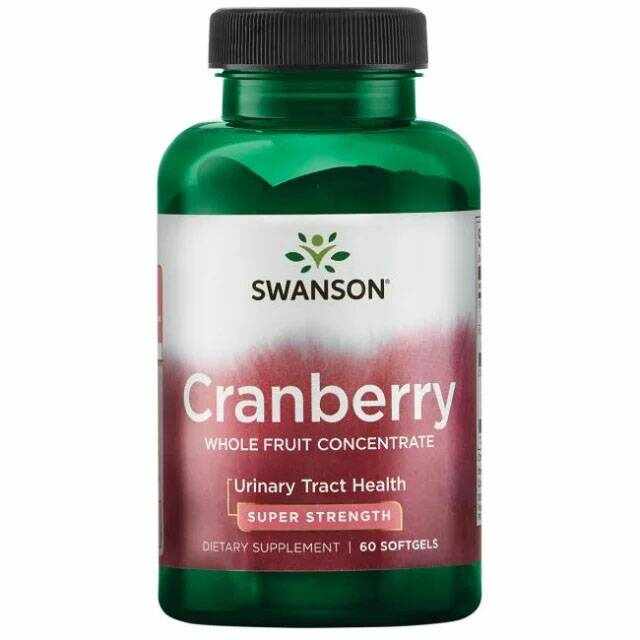 Cranberry Whole Fruit Concentrate Super Strength, Complex pentru Tractul Urinar, Merisoare, 60 capsule, Swanson