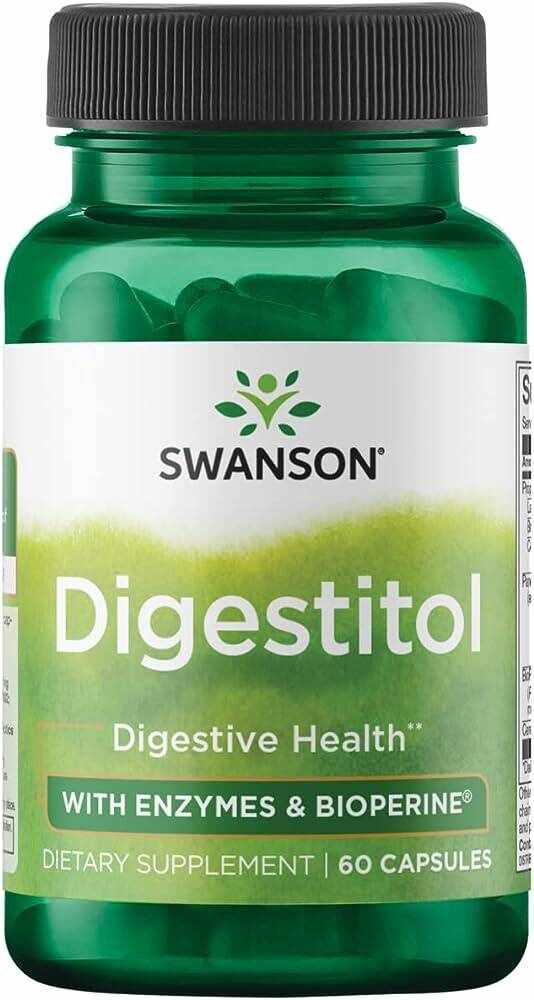 Digestitol with enzymes si bioperine, Enzime Digestive cu Bioperina, 60 capsule, Swanson