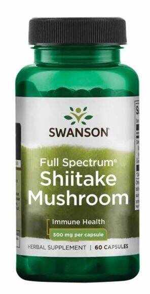 Shiitake Mushroom (Lentinus Edodes) 500mg, 60 capsule - Swanson