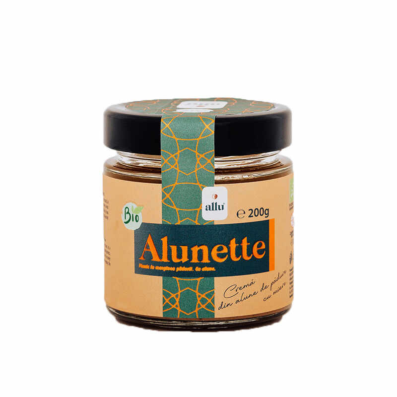 Alunette - Crema din alune de padure cu miere, eco, 200g, Allu