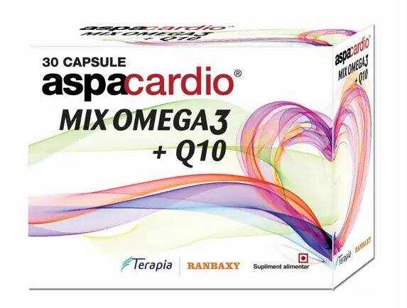 Aspacardio Mix Omega 3 si Q10, 30 capsule - Terapia