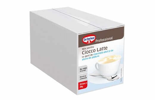 Dr Oetker Ciocco Latte ciocolata alba si alune cutie 25 plicuri
