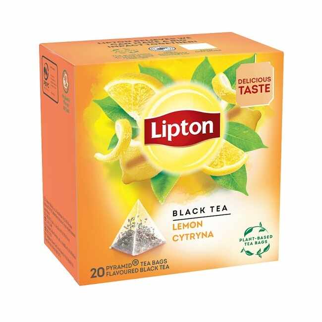 Lipton Lemon Black Tea ceai piramida 20 buc
