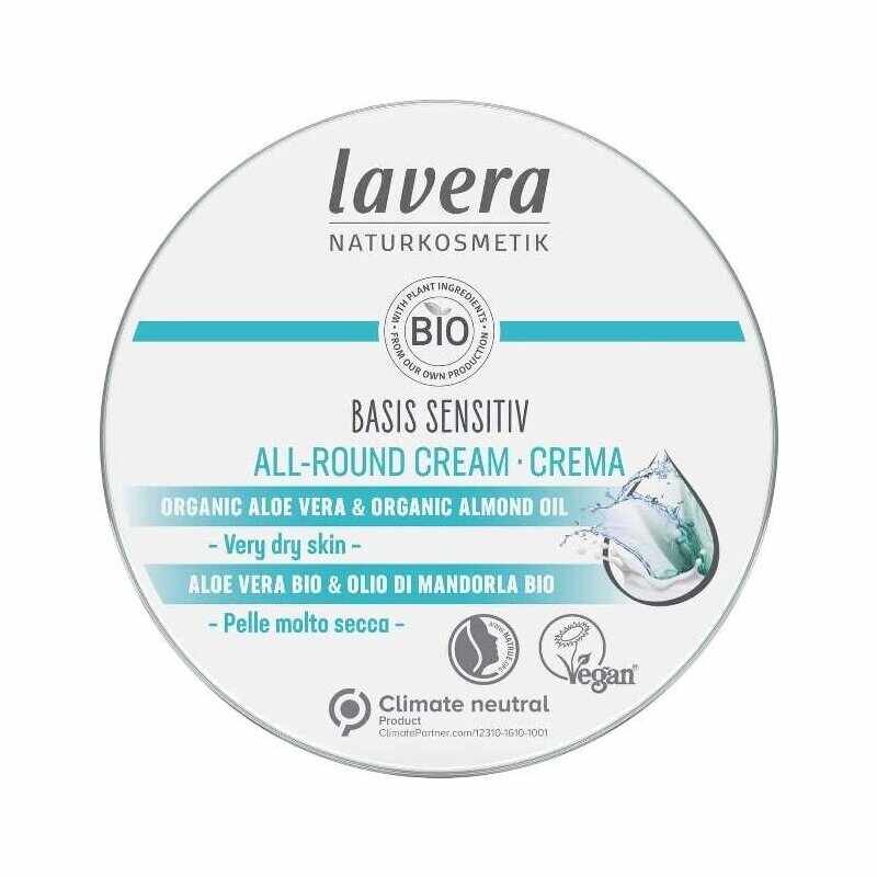 Crema hidratanta multifunctionala cu unt de shea Basis Sensitiv, 150ml - LAVERA