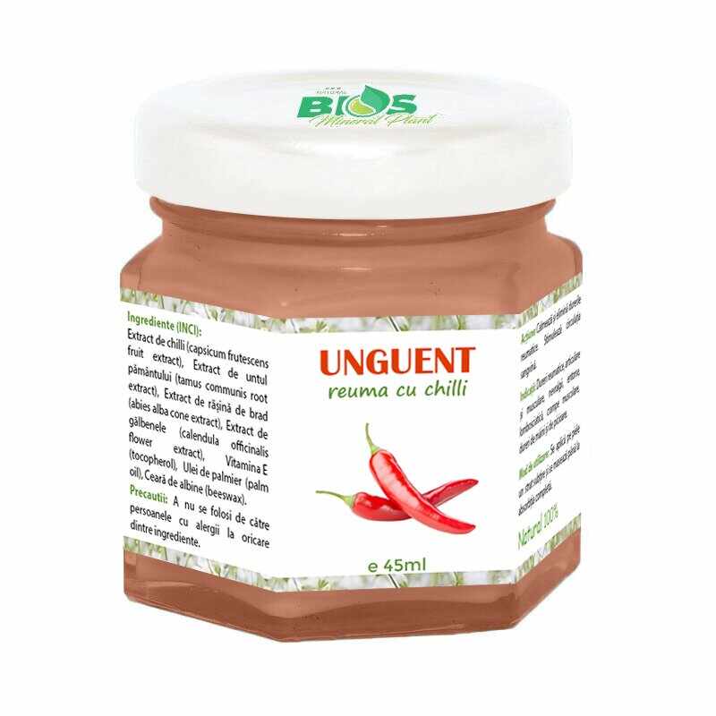 Unguent Reuma cu Chilli, 100% natural, 45 ml, Bios Mineral Plant
