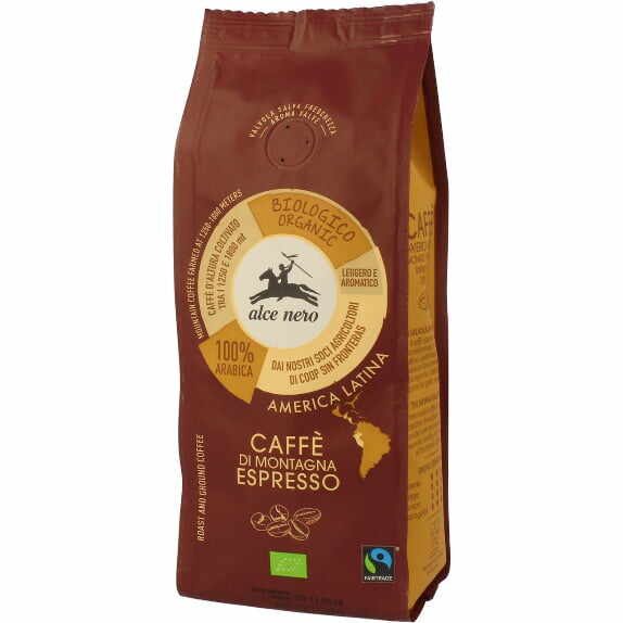 Cafea Arabica 100% cafea espresso Fair Trade Bio 250 g Alce Nero