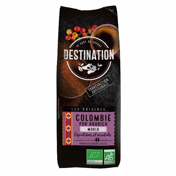 Cafea măcinată Arabica 100 % Columbia Fair for Life Bio 250 g Destination