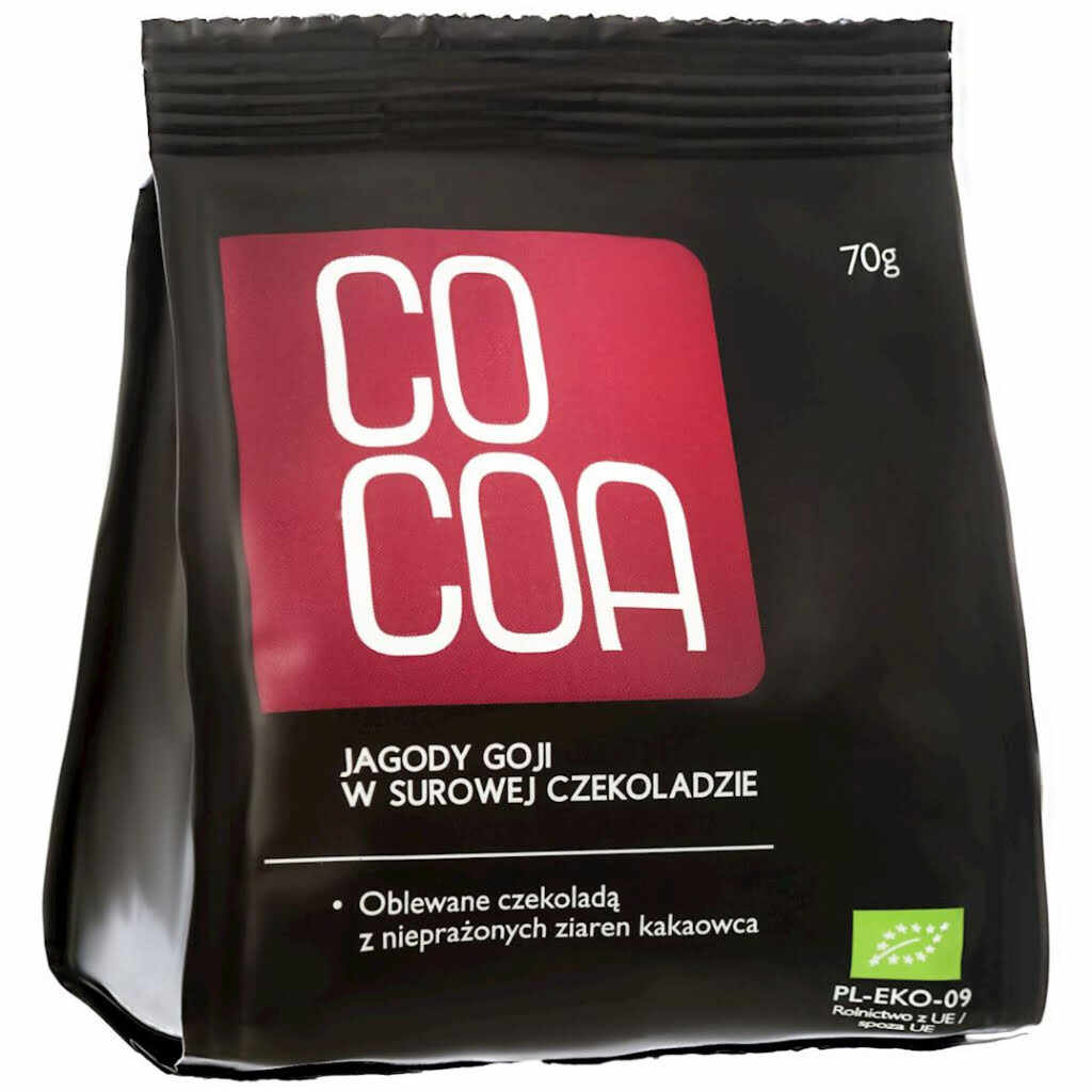 Fructe de Goji în ciocolată crudă Bio 70 g Cocoa