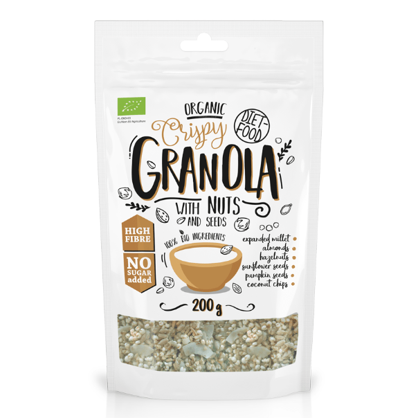 Granola de alune cu alune și migdale Bio 200 g Diet-Food