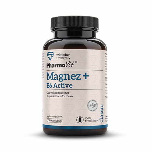 Magneziu cu vitamina B6 activ fara gluten 120 capsule 81.37 g Pharmovit