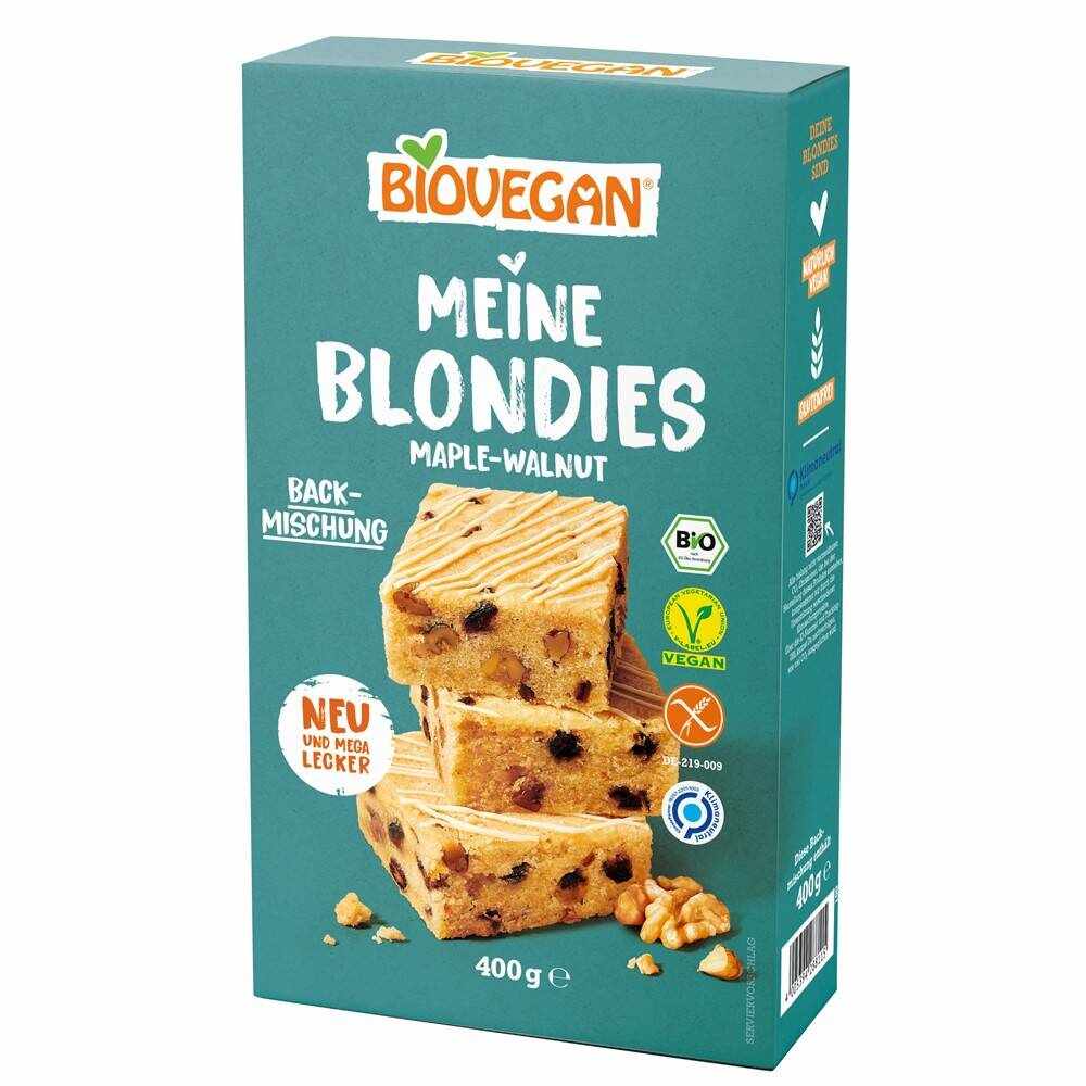 Mix pentru Blondies cu nuci si zahar de artar, eco-bio, fara gluten, 400 g, Biovegan