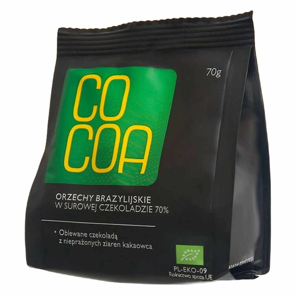 Nuci de Brazilia în ciocolată Raw Bio 70 g Cocoa