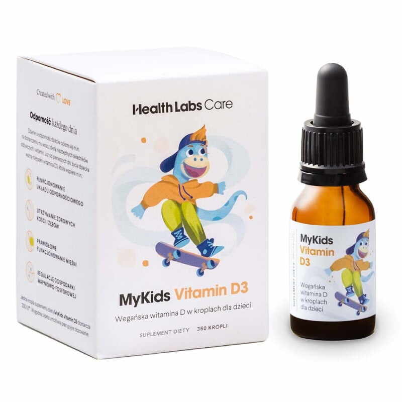 Vitamina D3 pentru copii din alge marine picaturi 5 mcg (200 iu) 9.7 ml Health Labs Care