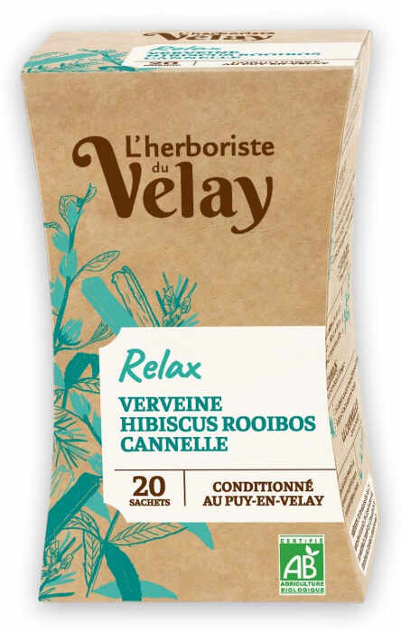 Ceai BIO cu ulei esential relaxare (verbena, hibiscus, rooibos, scortisoara) Velay