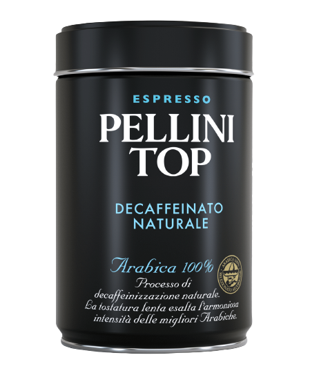 Pellini Top Decaffeinato Espresso cutie metalica 250gr cafea macinata