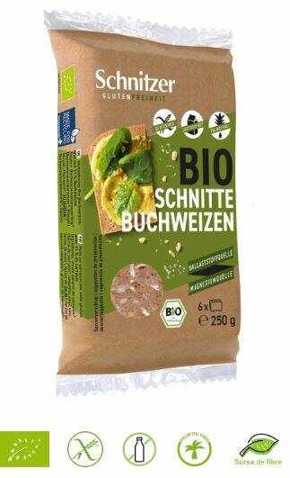 Paine din hrisca FARA GLUTEN si LACTOZA Eco-Bio 6 felii 250g - Schnitzer