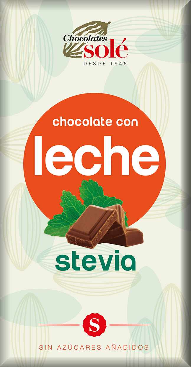 Ciocolata cu lapte minim 39% cacao, cu stevie 100g - Sole