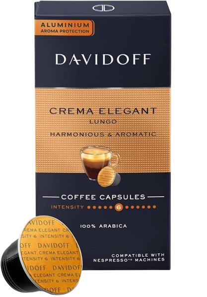 Davidoff Crema Elegant 10 capsule cafea aluminiu compatibile Nespresso