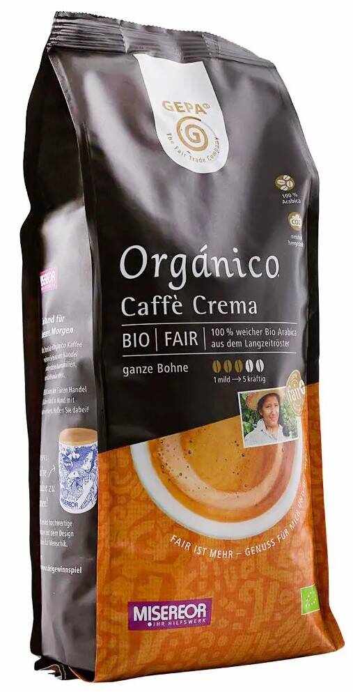 Cafea Organico boabe, Caffe crema, eco-bio, 500 g, Gepa
