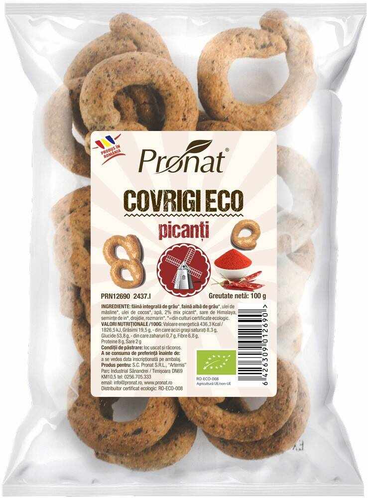 Covrigi picanti, eco-bio, 100 g, Pronat
