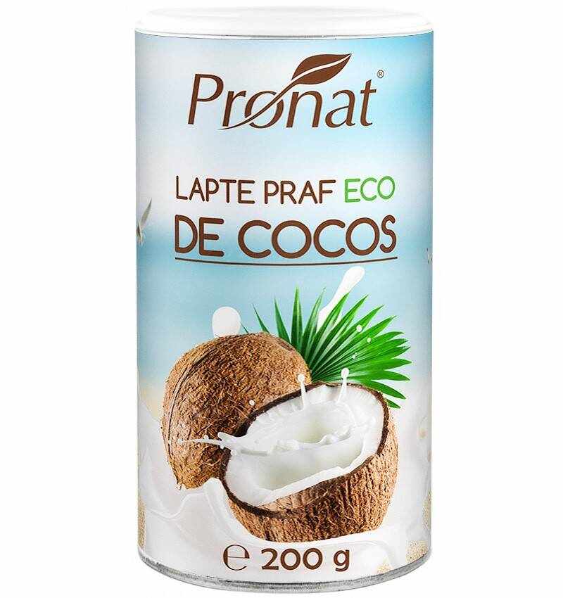 Lapte praf de cocos, eco-bio, 200 g, Pronat