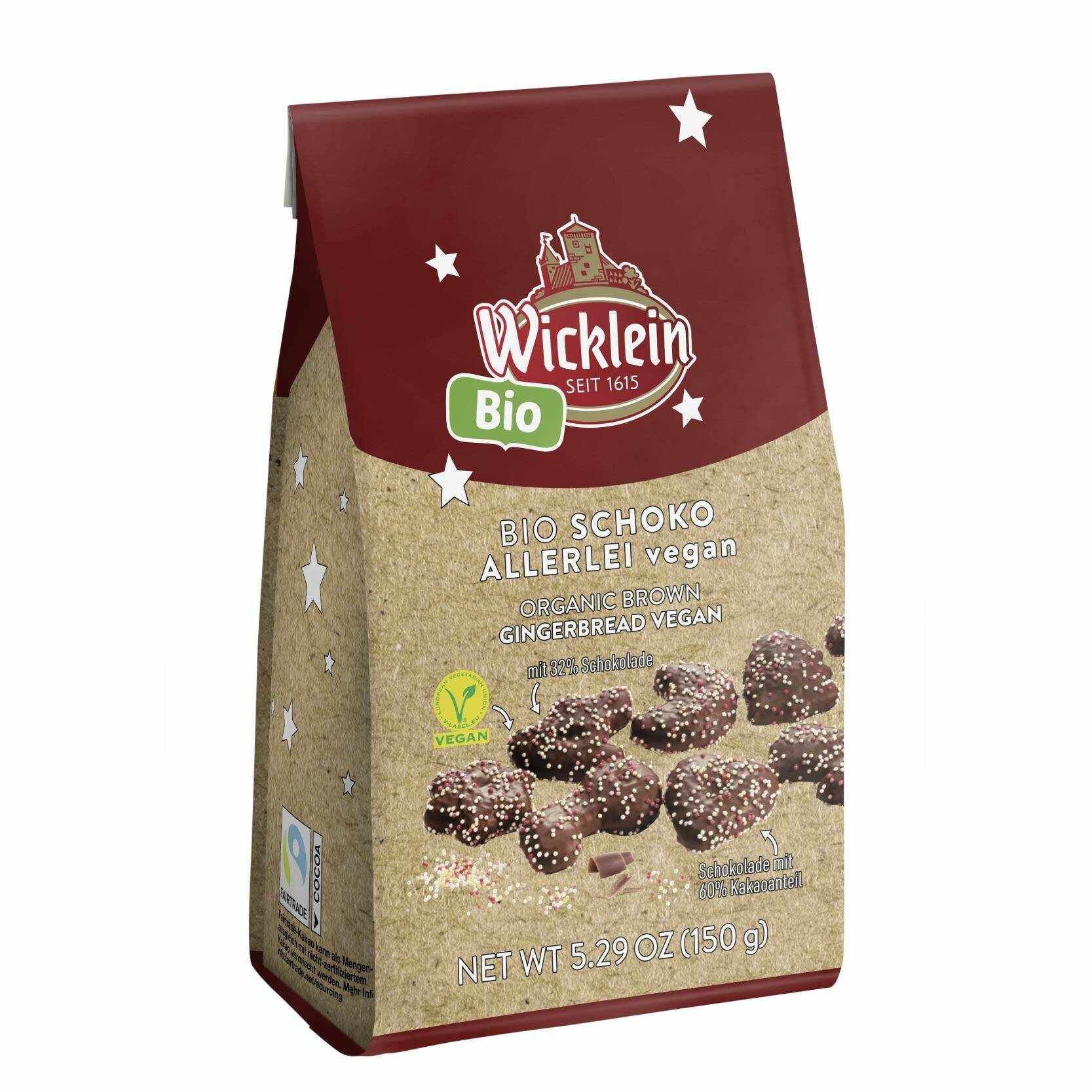Selectie de turta dulce cu glazura de ciocolata Eco-Bio 150g - Wicklein
