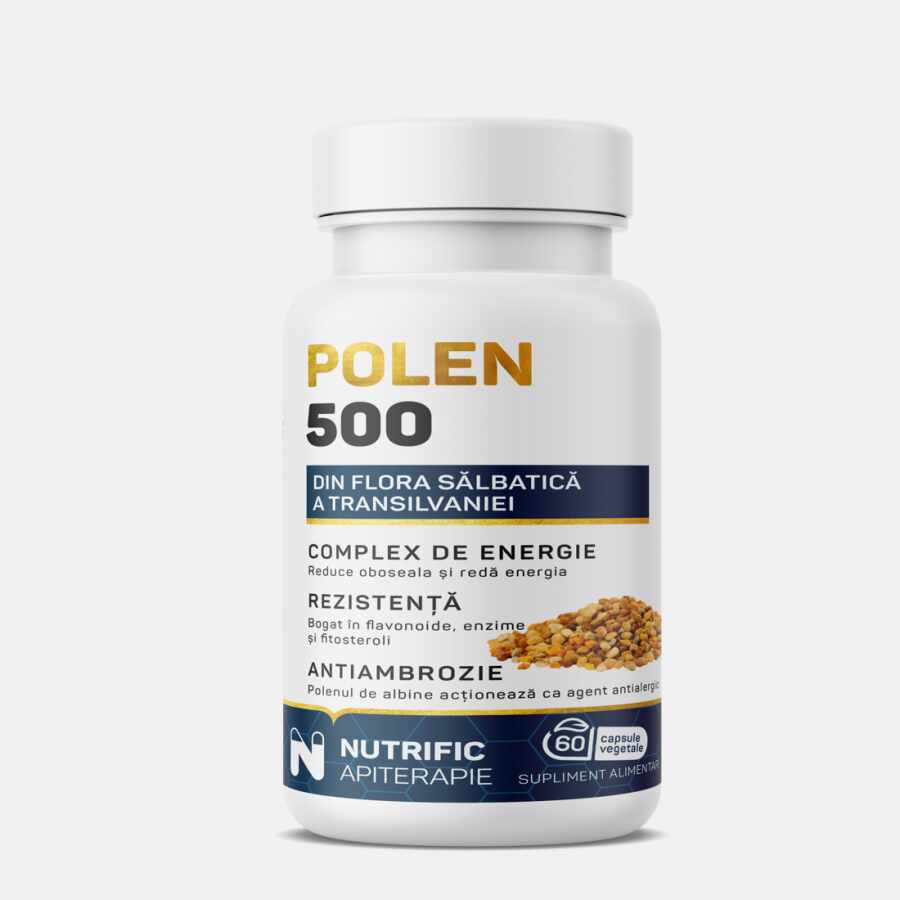 Polen capsule, 500 mg, 60 capsule vegetale, Nutrific