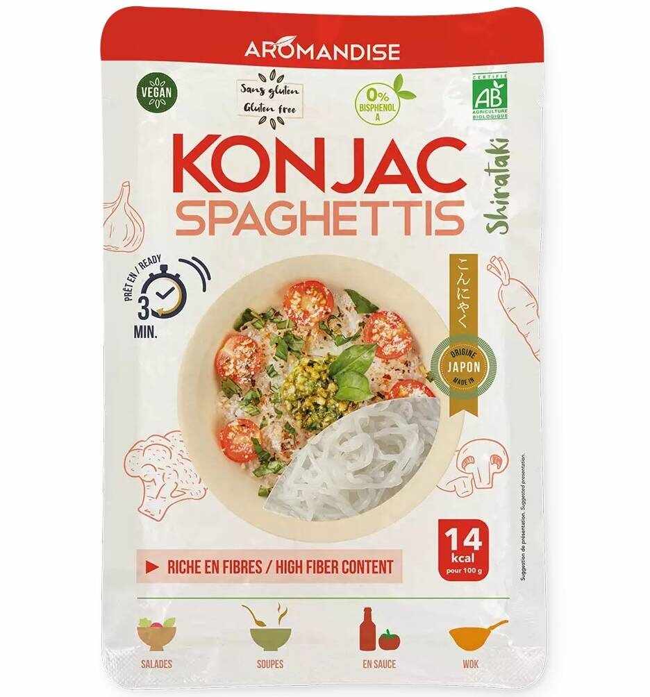 Spaghetti din konjac, eco-bio, 180 g, Aromandise