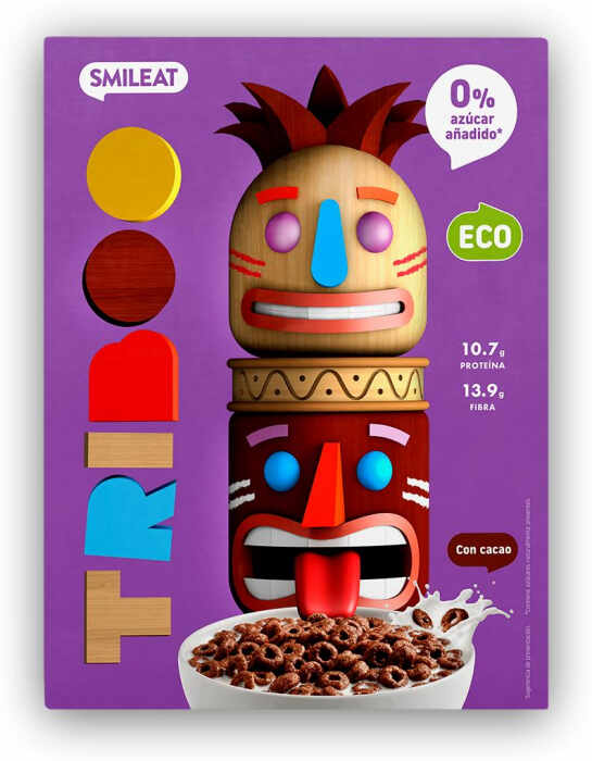 Cereale BIO expandate fara zahar cu gust de ciocolata, ineluse Triboo Smileat