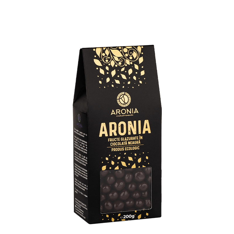 Fructe de Aronia BIO glazurate cu Ciocolata, 200g