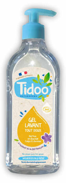 Gel BIO de curatare 2in1 pentru bebelusi, cu extract de in Tidoo