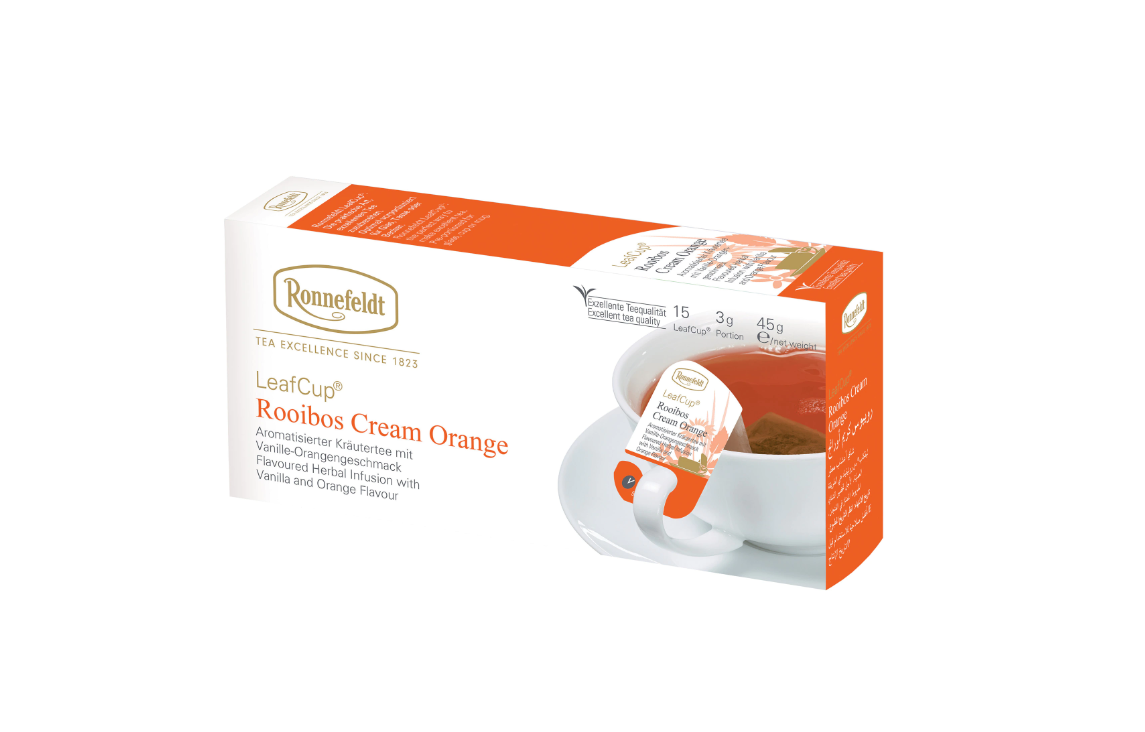 Ronnefeldt Leafcup Rooibos Cream Orange infuzie plante 15 pliculete