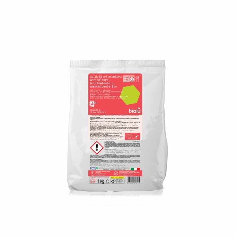 Acid citric ecologic pentru rufe, 1kg (punga) - Biolu