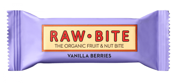 Baton fara gluten vanilla berries (fructe de padure si vanilie), bio, 50g, raw-bite